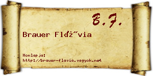 Brauer Flávia névjegykártya
